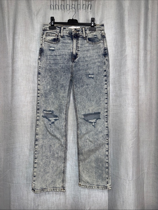 Altar'd State Denim - Altar’d State High-Waisted Distressed Straight Leg Jeans - Acid Wash